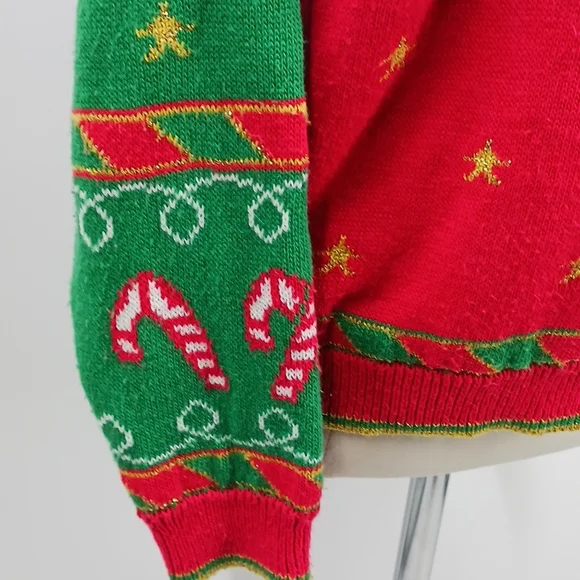 Vintage Casual Corner v-neck Christmas cardigan-sz M - Picture 9 of 12